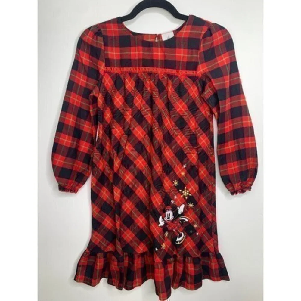 Disney Minnie Mouse Holiday‎ Plaid Nightshirt for Girls Dress Sz 7/8 - Picture 10 of 10